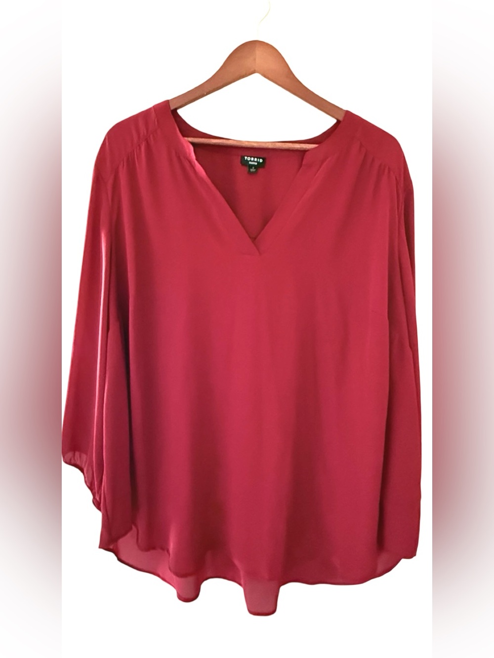Torrid Women's Red V-Neck Blouse